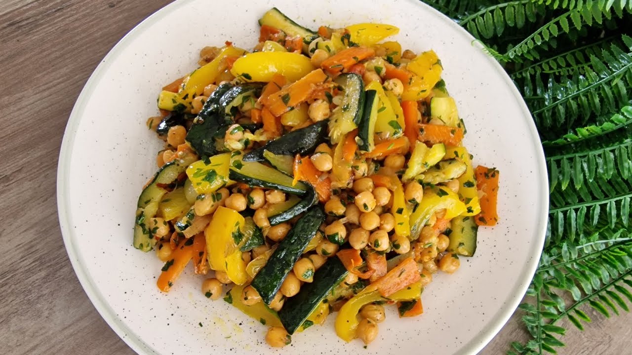 A Delicious Salad of Zucchini and boiled peas