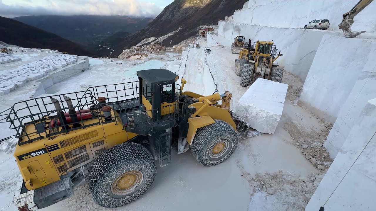 One Working Day On The Biggest Marble Quarry Of Europe - Mega Machine Movies 4k