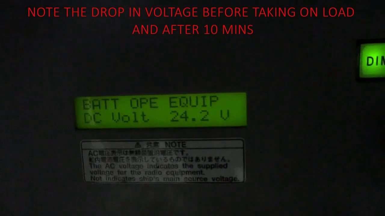 GMDSS battery onload test