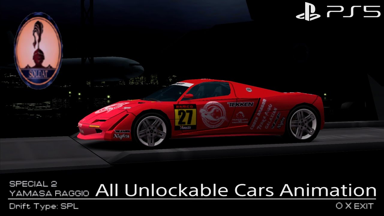 Ridge Racer 2 - All Unlockable Cars Animation including Special Class [4KPS5]