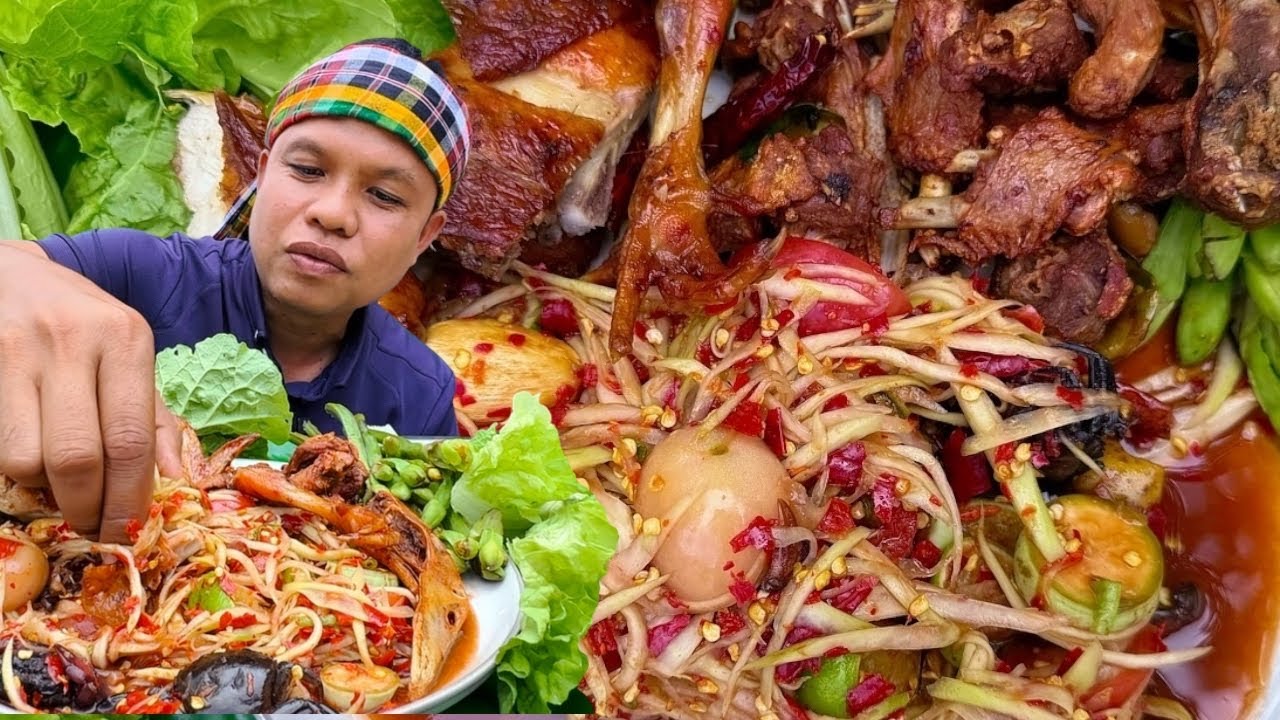 กลกรตำหมกหุงเผ็ดเผ็ดกับผักกาดกรอบกรอบ