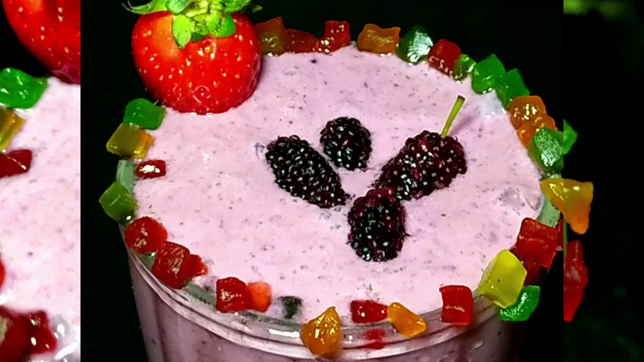 Delicious & Healthy Strawberry Mulberry Smoothie||Good Source Of Vitc;AntiOxidants;Iron||milkshake