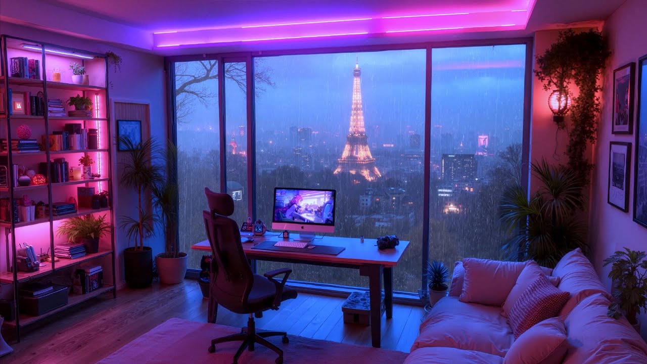 Night Paris Lofi 🌃 Chill Beats For Stress Relief, Deep Relaxtion, Calm Nervous ~ lofi hip hop beats