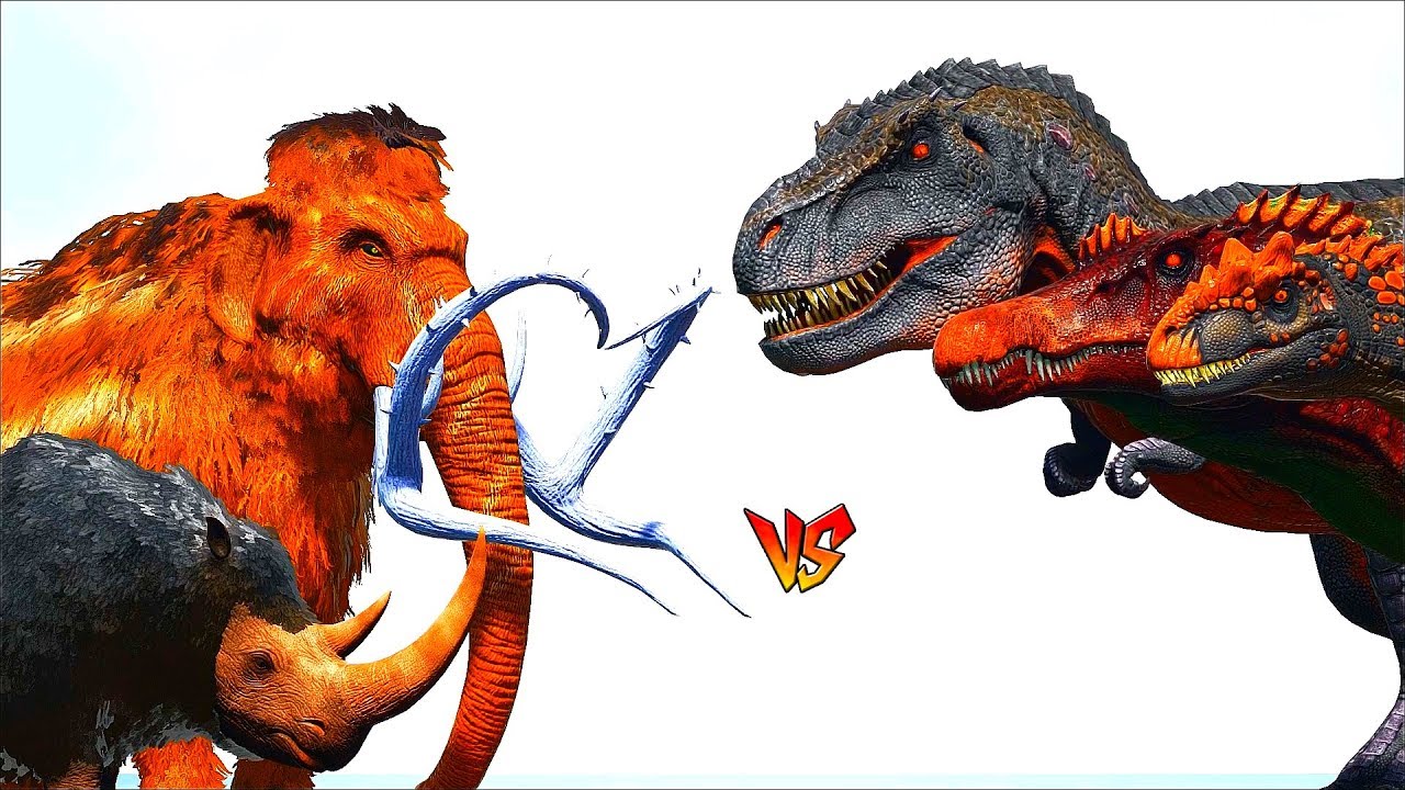 Ark Survival - MAMMOTH n WOOLLY RHINO vs ALLO/SPINO/REX and many more [Ep.269]