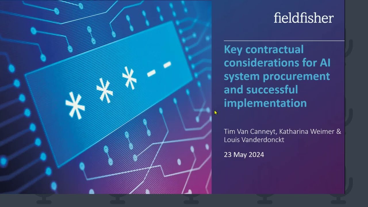 Key contractual considerations for AI system procurement and successful implementation