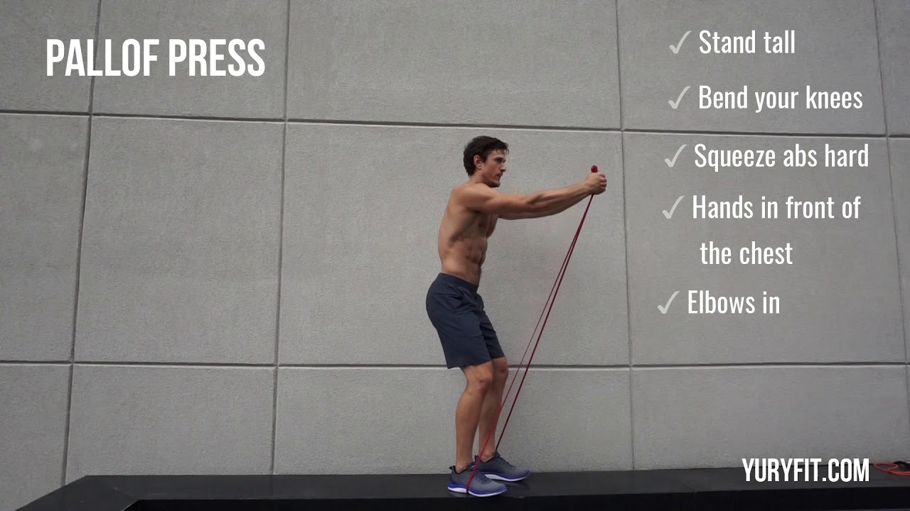 How to do a Pallof Press with resistance bands | YuryFit