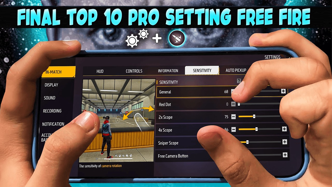 Final Top 10 Pro Settings Free Fire [ Secret ] Sensitivity + Fire Button Size | Headshot Setting ~