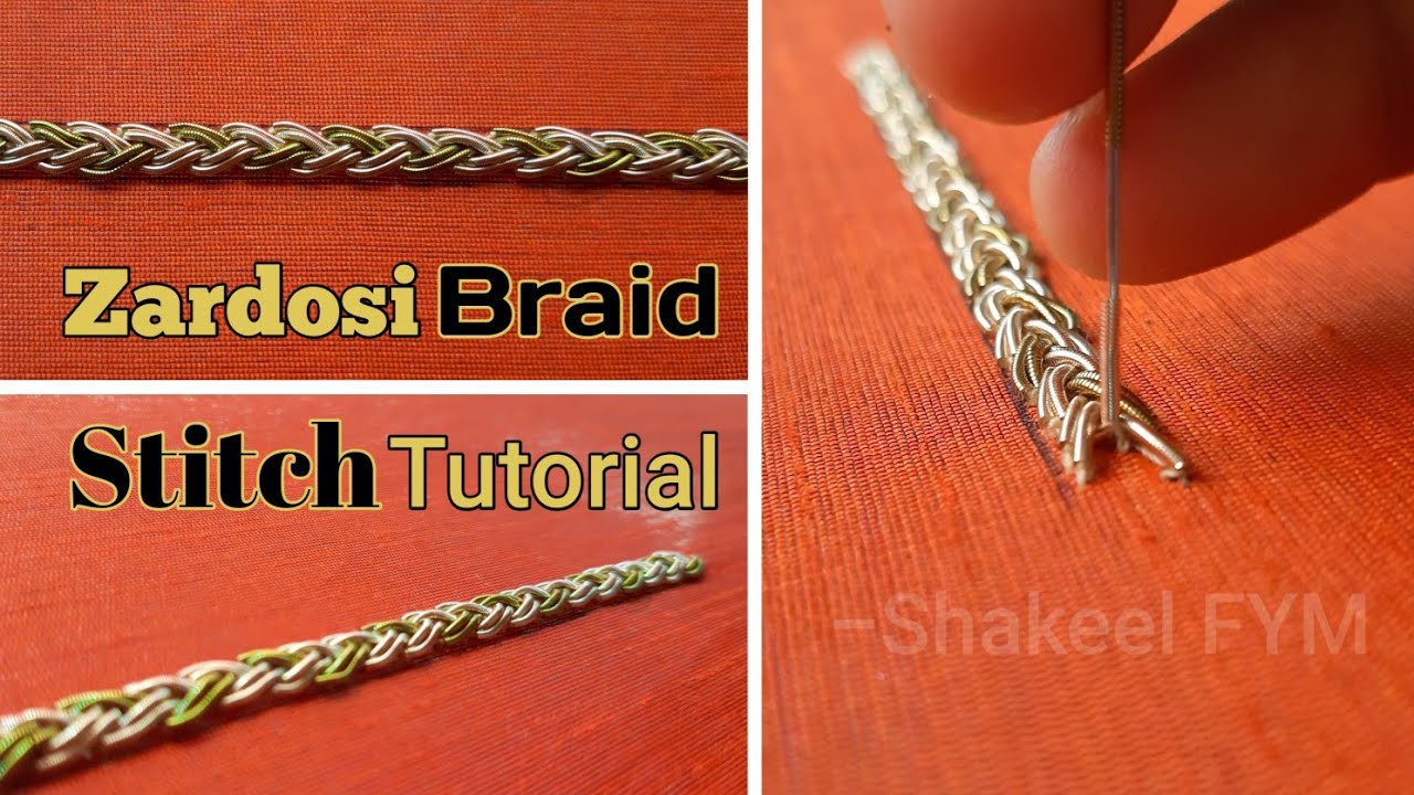 #ZardosiWorkTutorial #ZardosiStitch  Zardosi Braid Stitch Tutorial | Aari work