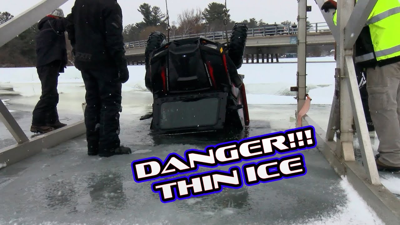 Danger Thin Ice, Ice Recovery Of UTV From Chetek, WI #ThinIce