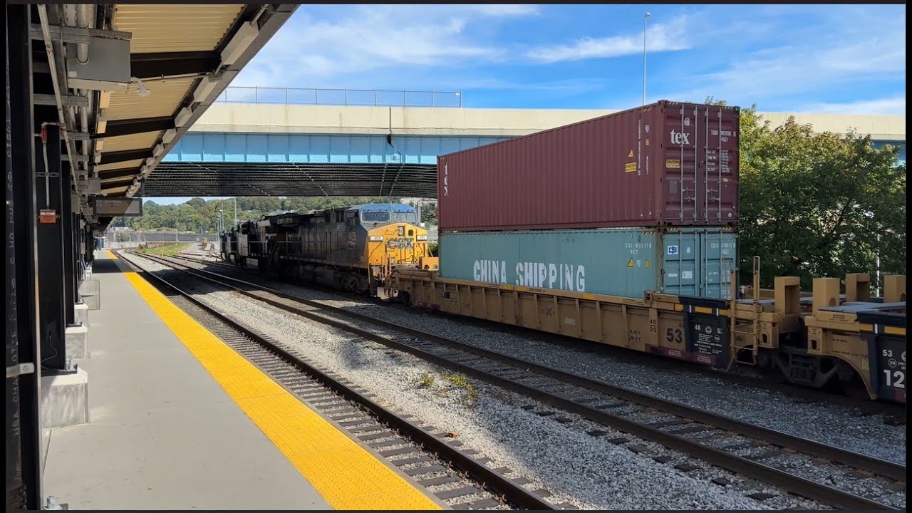 CSX Y120 P&W Intermodal Interchange Job (both ways) + MBTA Train 5549 @ Worcester (MA) Union Station