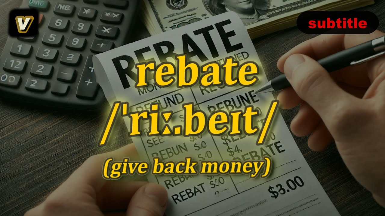 [v] Rebate meaning (give back money) with 5 examples