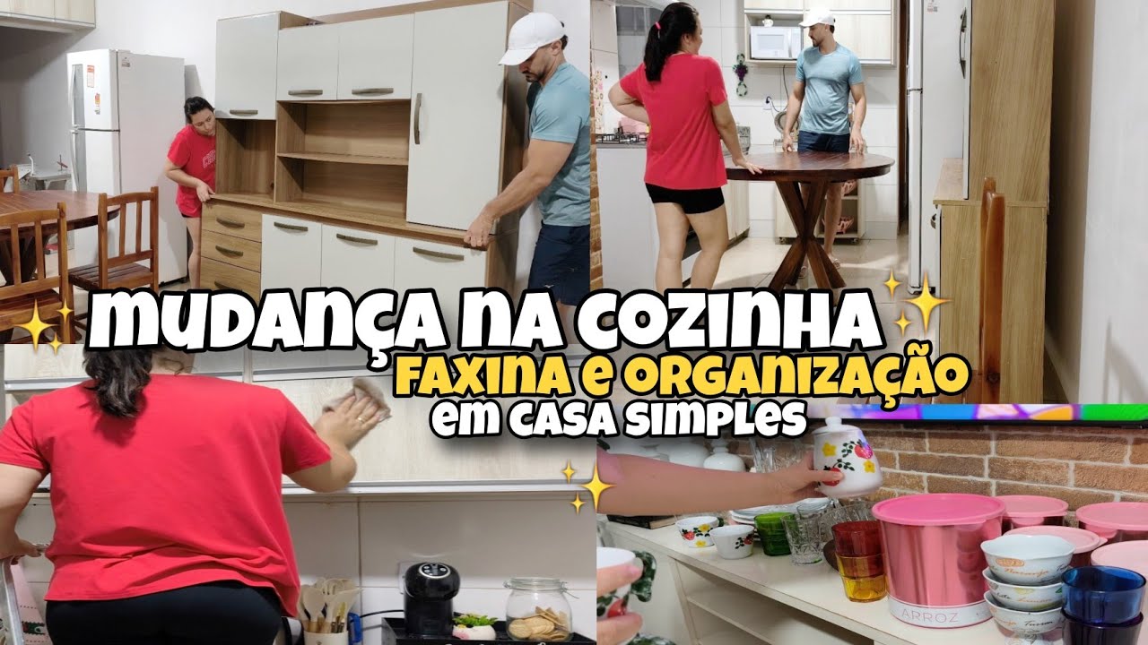 FAXINA E ORGANIZAÇÃO| MUDANÇA COMPLETA NA COZINHA| CASA SIMPLES ✨🏡🩷