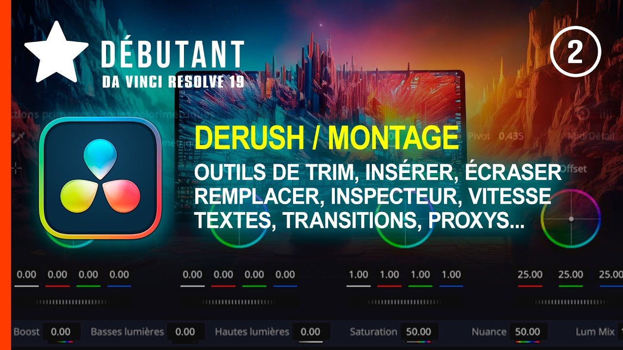 Tuto Davinci Resolve 19: Formation débutant  Ep02: Derush, Montage, effets, texte...
