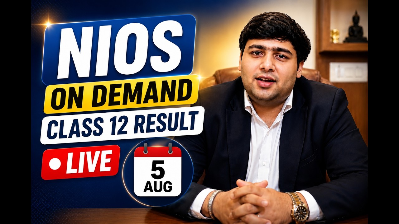 🔴 LIVE: NIOS On-Demand Class 12 Result Declared | 16&ndash;30 June Exam Result (5 August) | Latest Update