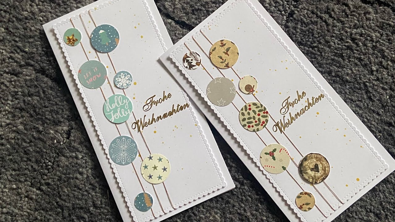 Weihnachtskarte mit Restpapieren /Kreise