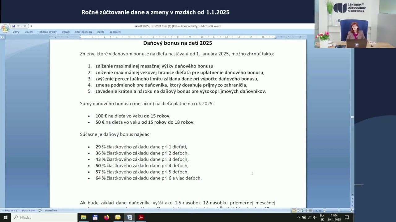 Daňový bonus na dieťa v roku 2025