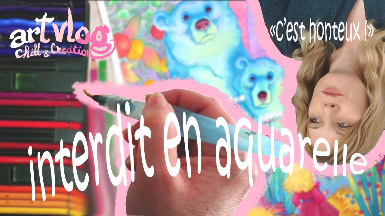 J'inverse les étapes : crayon de couleur AVANT l'aquarelle