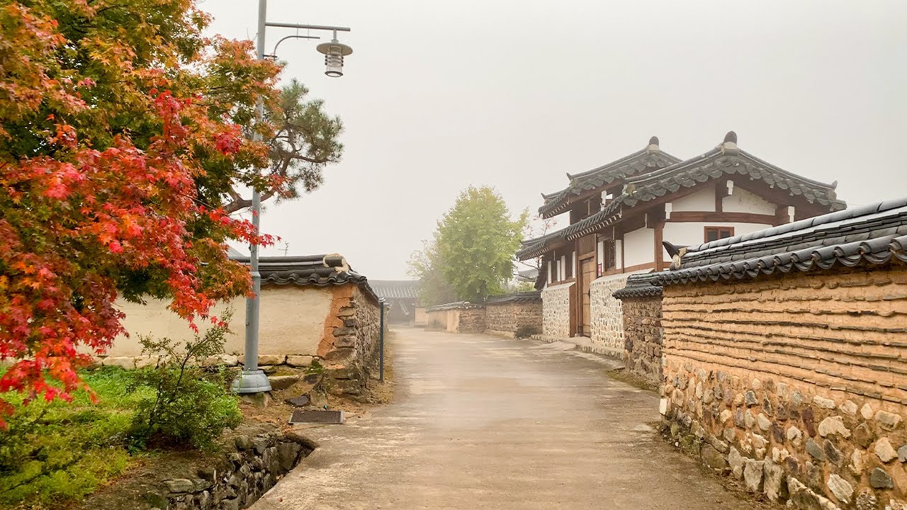[4K] Pachinko Apple TV+ Series Filming Location Walk at Dawn 애플TV 시리즈 파친코 촬영 장소 안동 하회마을 새벽 걷기