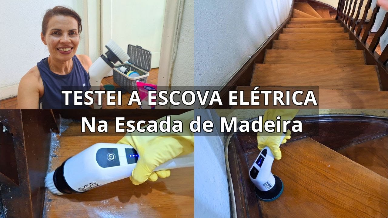 Escova ELÉTRICA de LIMPEZA 12x1 | Limpeza PESADA | ESCADA de MADEIRA