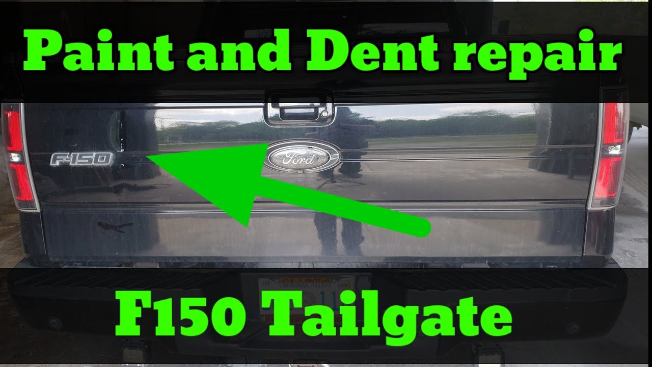 Paint and dent repair F150 tailgate, diy auto body and paint repair