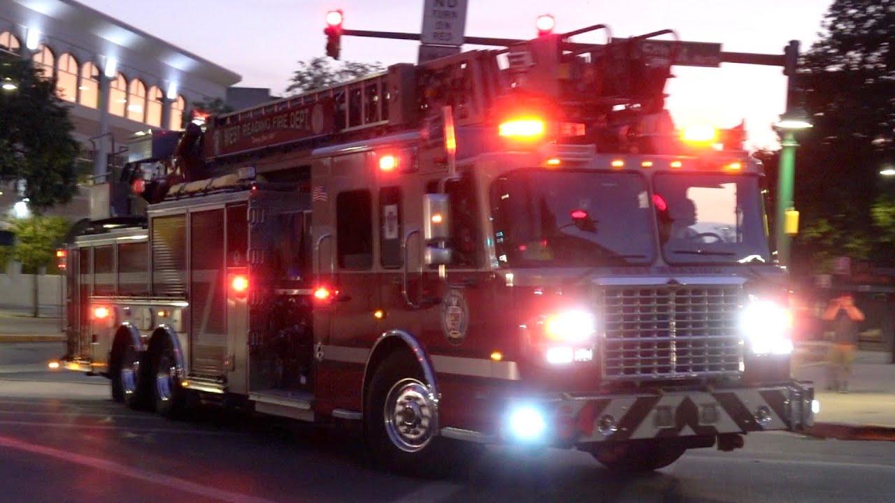 West Reading Fire Department Ladder 64 Responding