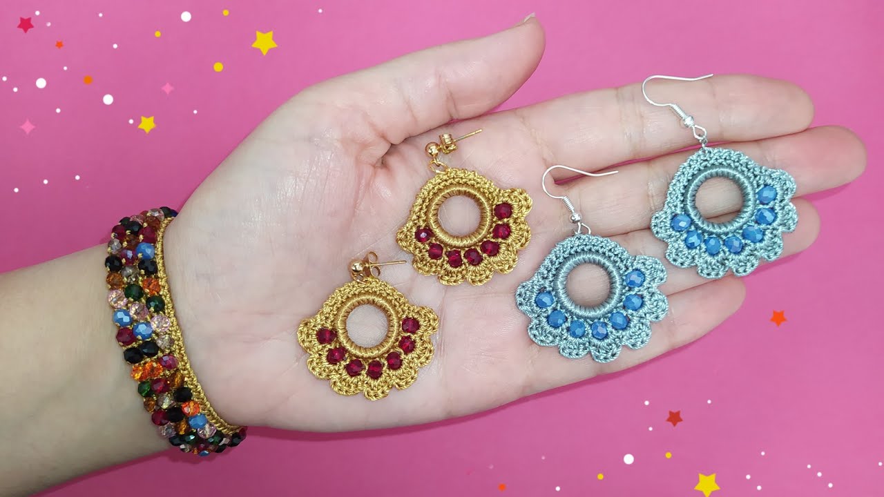 Elegant Crochet Earrings Tutorial | Beaded Circle Earrings for Beginners