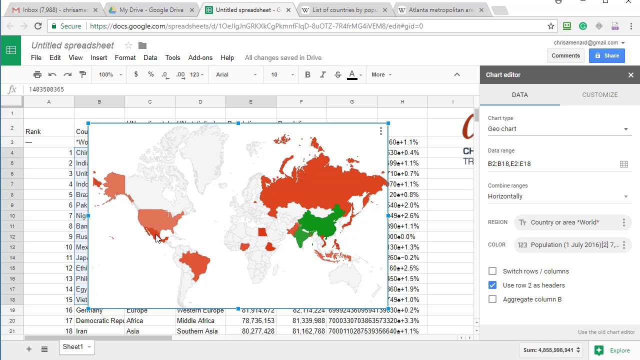 Scrape data from wikipedia and put into Google Sheets by Chris Menard