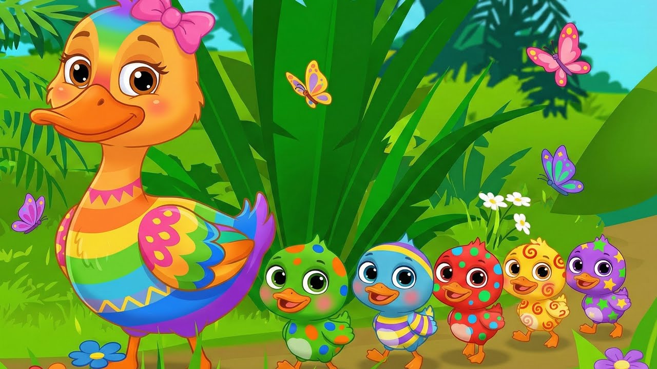 🦆🌴 Ducky and Ducklings’ Jungle Adventure | Fun Kids Rhyme with Animals 🐘🐒 | Preschool Song