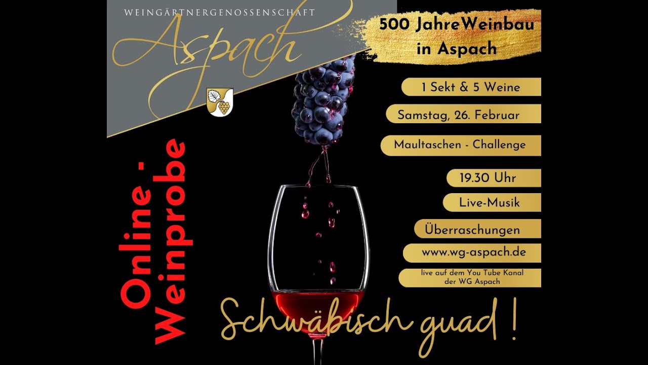 Online-Weinprobe der WG Aspach