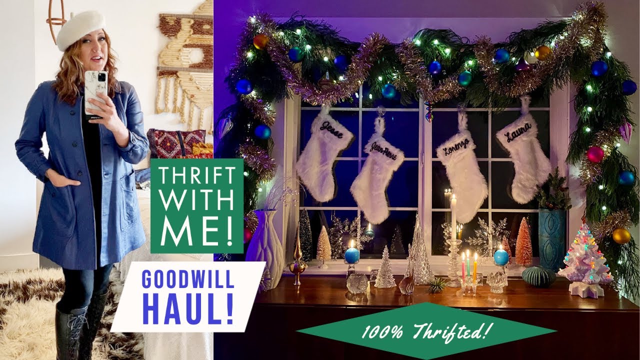 Goodwill Haul! Thrift With Me For Christmas & Vintage Clothes - Scored Big On That Lamp!!
