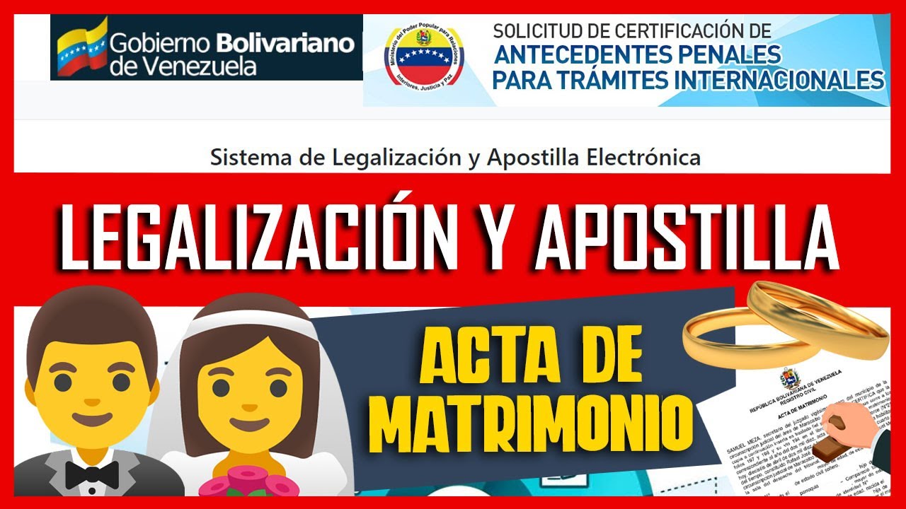 👉 Cómo LEGALIZAR y APOSTILLAR Acta de MATRIMONIO en Venezuela