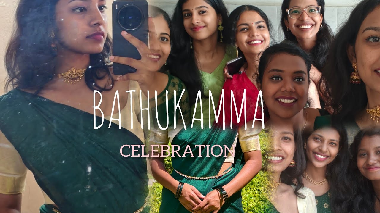 BATHUKAMMA celebration at college 💚 #bathukamma #celebration #college 