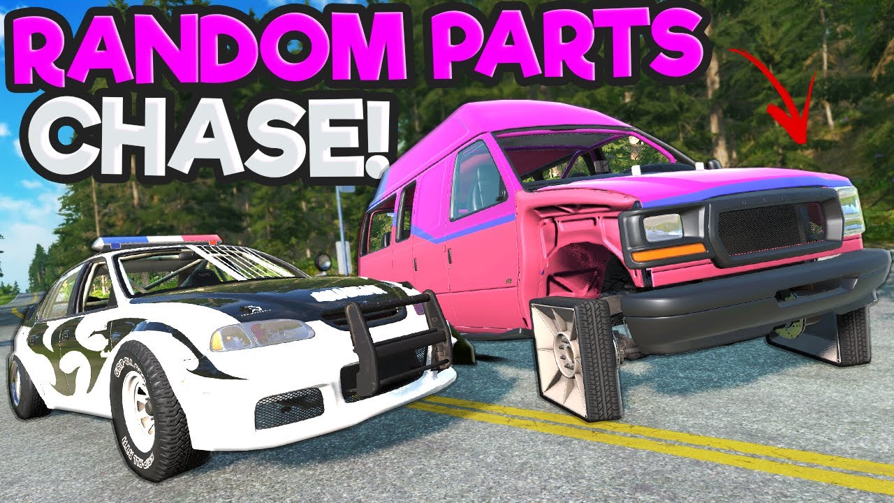 Random Parts Multiplayer Police Chases are TERRIBLE in BeamNG Drive Mods!