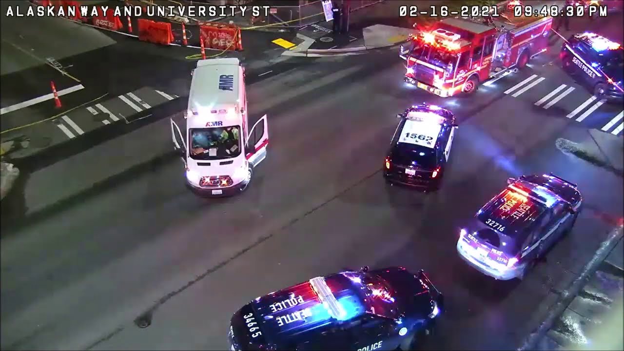 Traffic Cam] Responses to two Seattle Police shootings