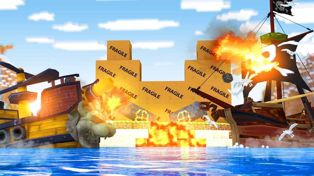 Minecraft | BOX FORT DEMOLITION CHALLENGE! (Pirate Desert Islands)