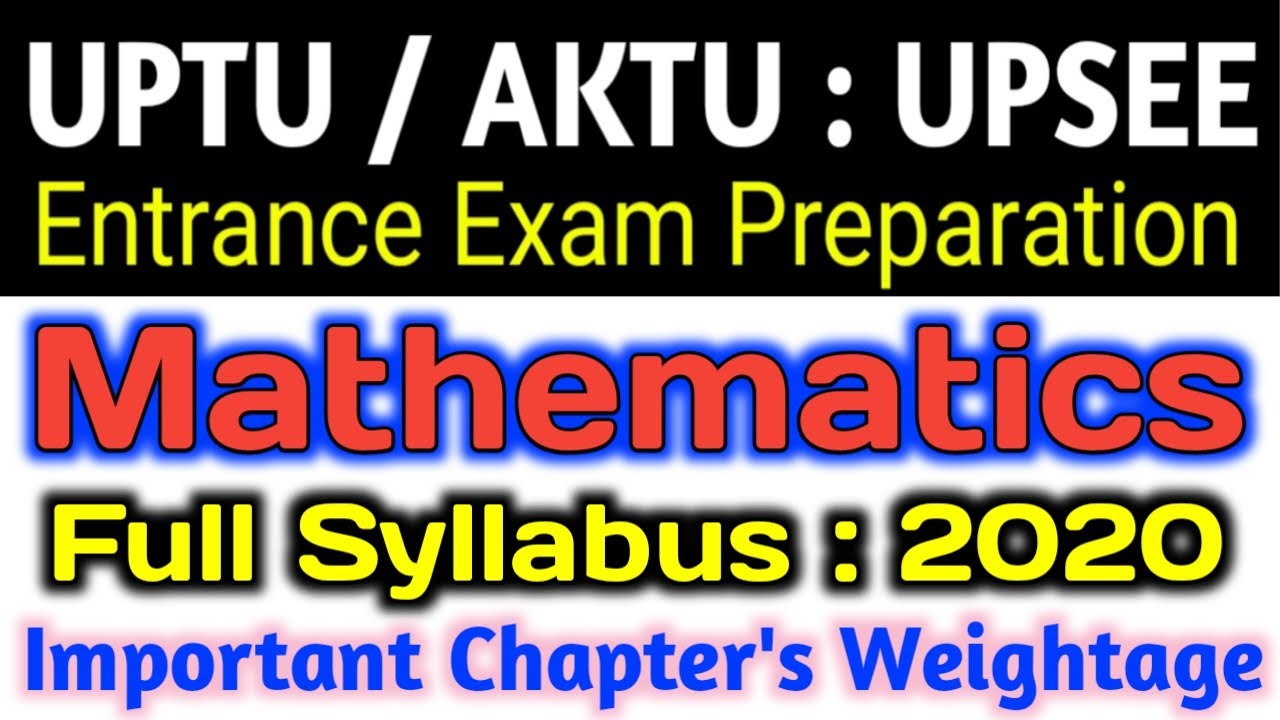 UPTU entrance exam Preparation 2021 || B.Tech || Mathematics || UPTU 2021 || UPSEE 2021