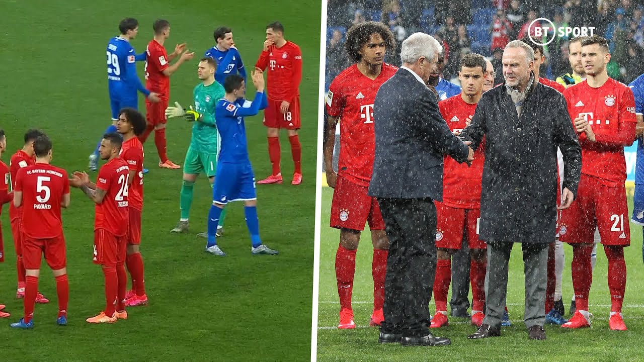Surreal scenes as Bayern and Hoffenheim play uncontested after fan behaviour halts game