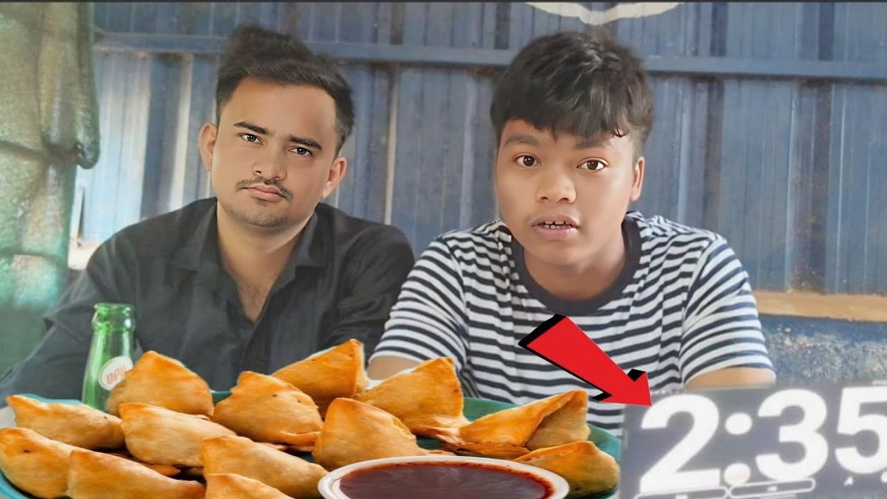Unlimited Samosa Eating Challenge 😱 Hasti bhai 😆 Samosa Eating Video🤣 Challenge video #foodchallenge