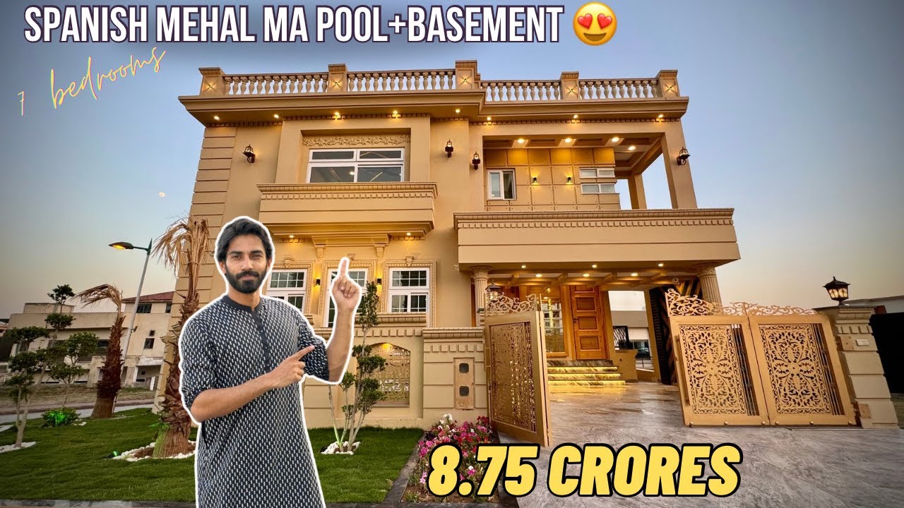14 Marla Corner SPANISH MEHAL with POOL and BASEMENT House For Sale in Bahria Islamabad
