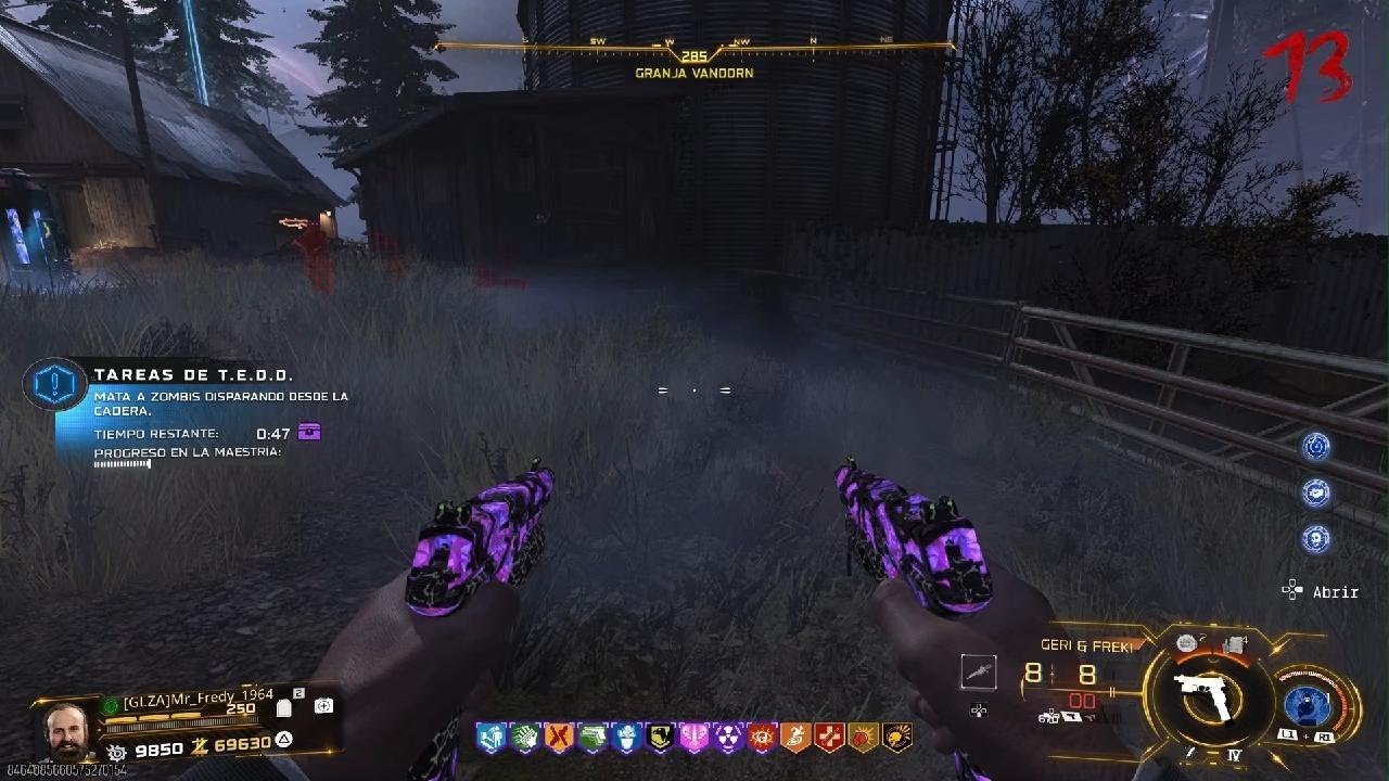 Call of Duty BO7 ZOMBIES MALDITO GRANJA AK-27 ULTRA NIVEL IV CHALECO DORADO TEDD ORO RONDA 73