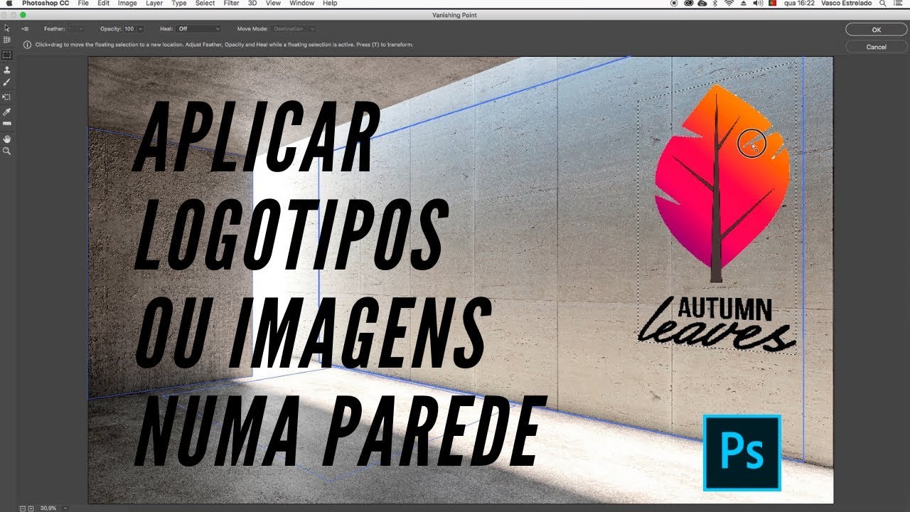 Como aplicar um logo em 2 min numa parede - Photoshop