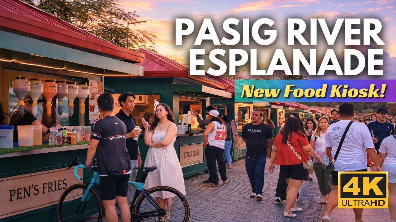 NEW Food Kiosks at Pasig River Esplanade! | Must-Visit Spot | 4K | Manila, Philippines 