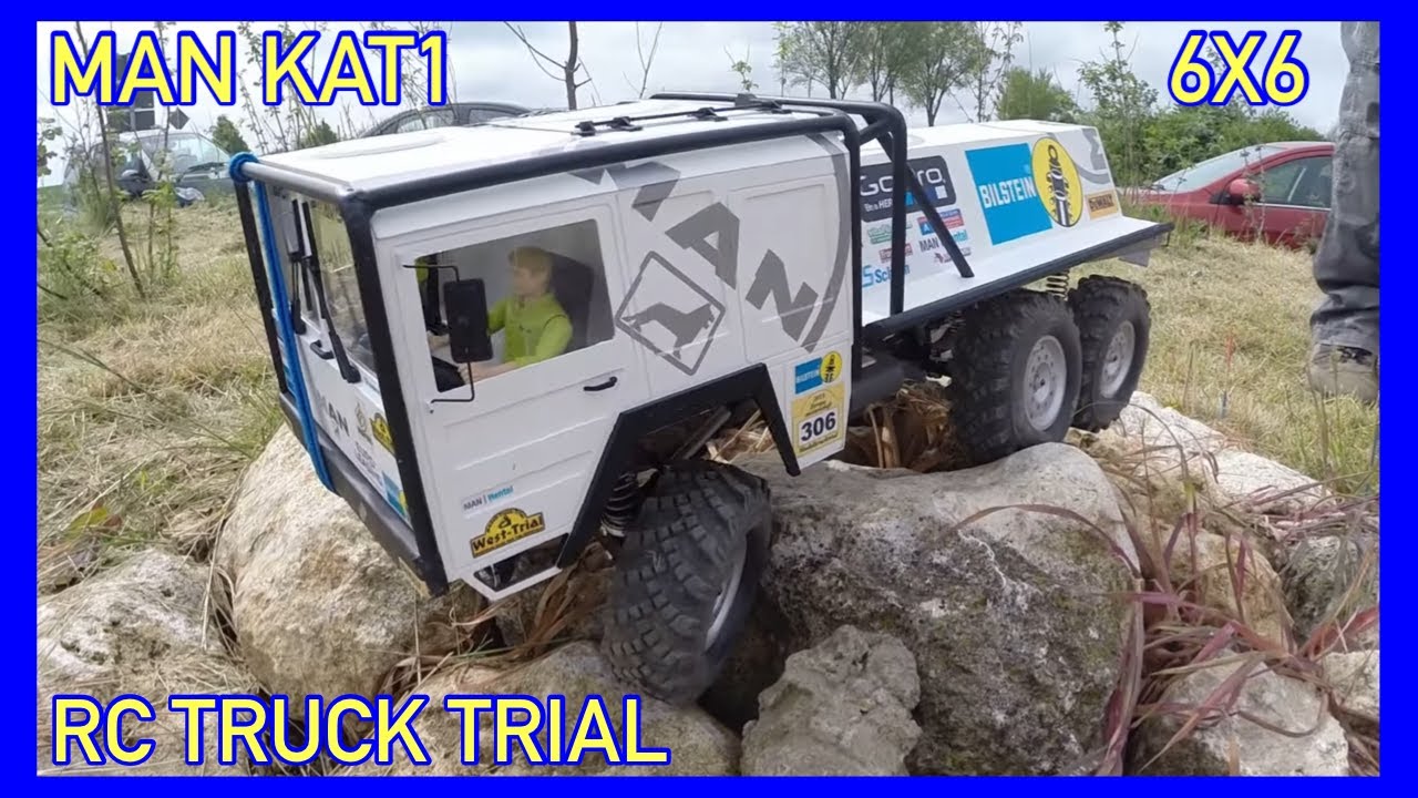 RC MAN KAT1 6X6 Trail Truck auf der Scale Model RC Truck Trial West Deutschen Meisterschaft.