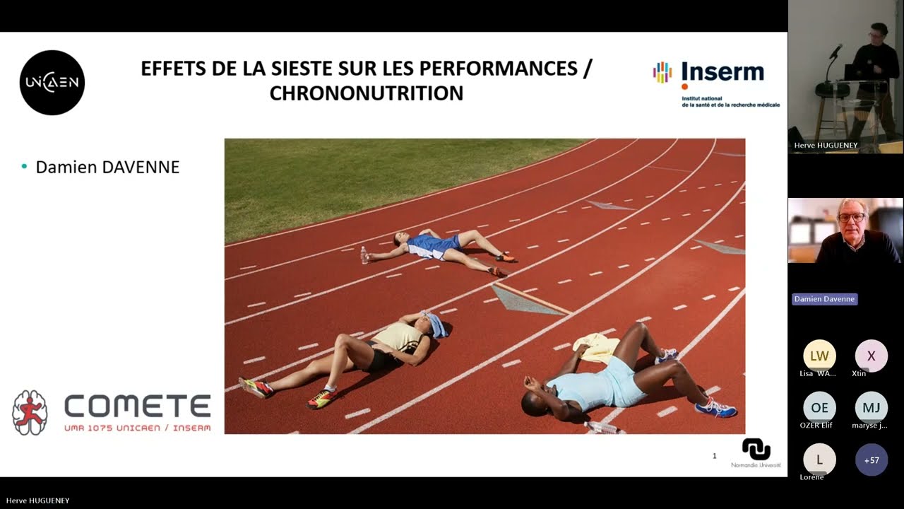 Effets de la sieste sur les performances physiques et sportives & Chrononutrition, Pr Damien Davenne