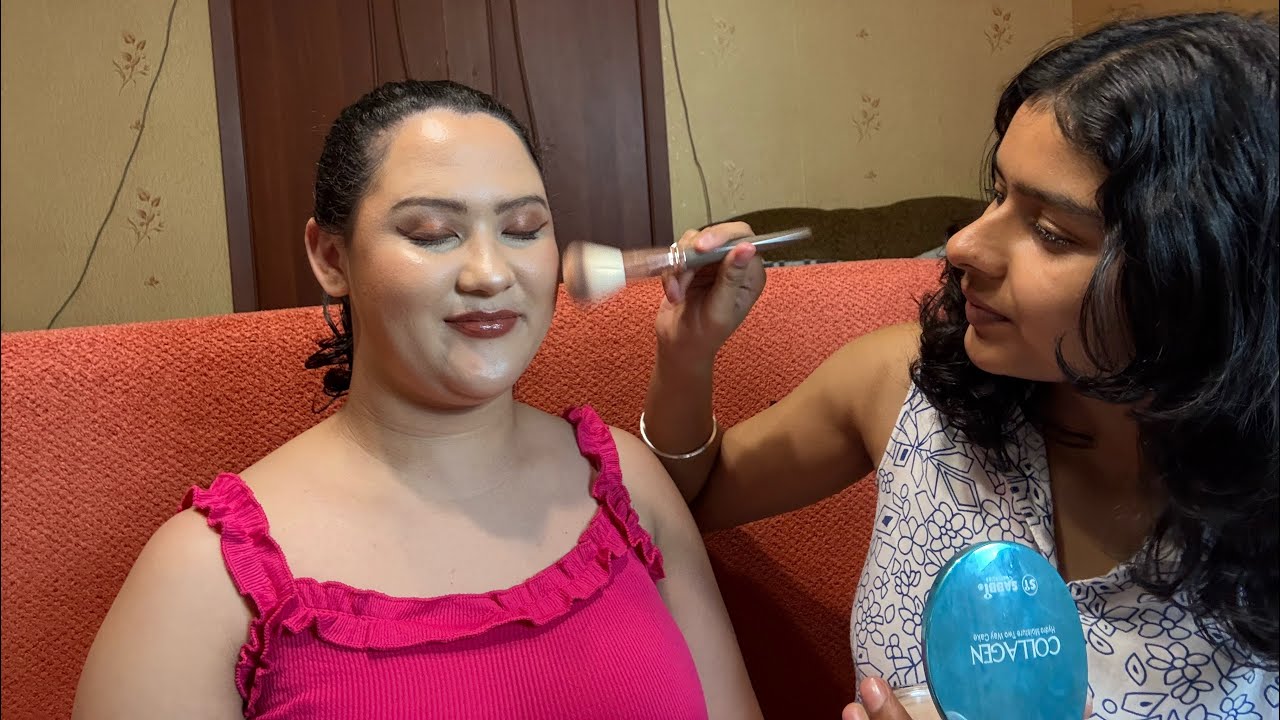 ASMR Indian Roommate does my full Glam makeup 💄 #makeupvideos #asmrmakeup 
