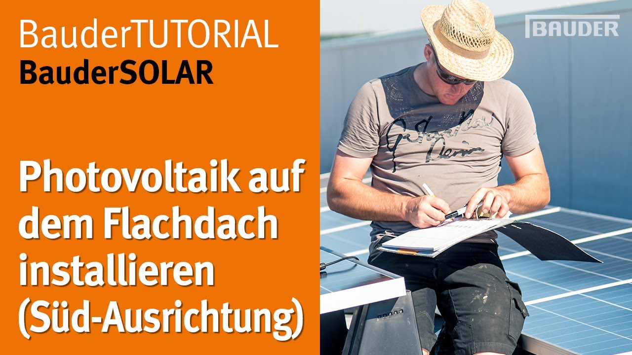 Photovoltaik auf Flachdach montieren - ohne Dachdruchdringung, sicher und einfach | BauderSOLAR