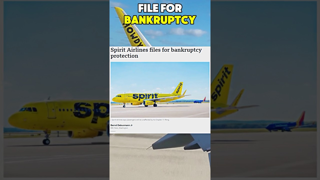 Spirit Airlines gone BANKRUPT?!😳 #aviation #avgeek #spirit #airline #news #shorts #viral #airbus