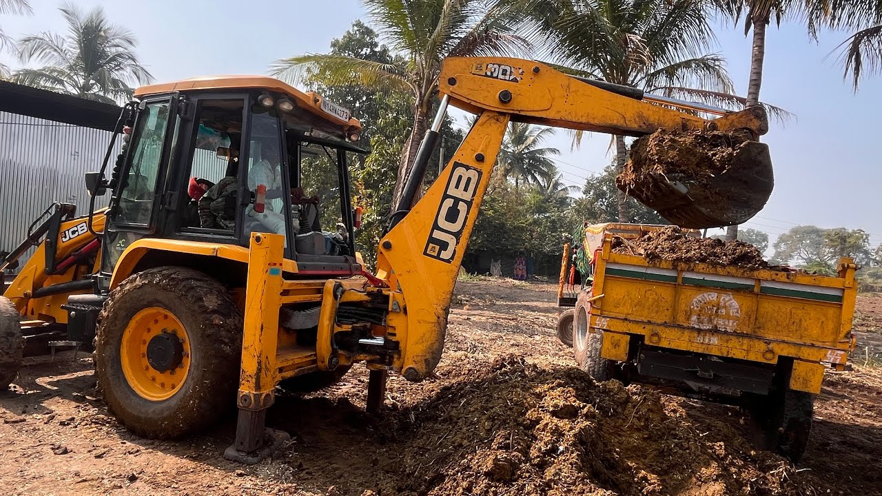 Jcb 3 do Backhoe Mud Loading Trolley In John Deere And Defuze Tractor l