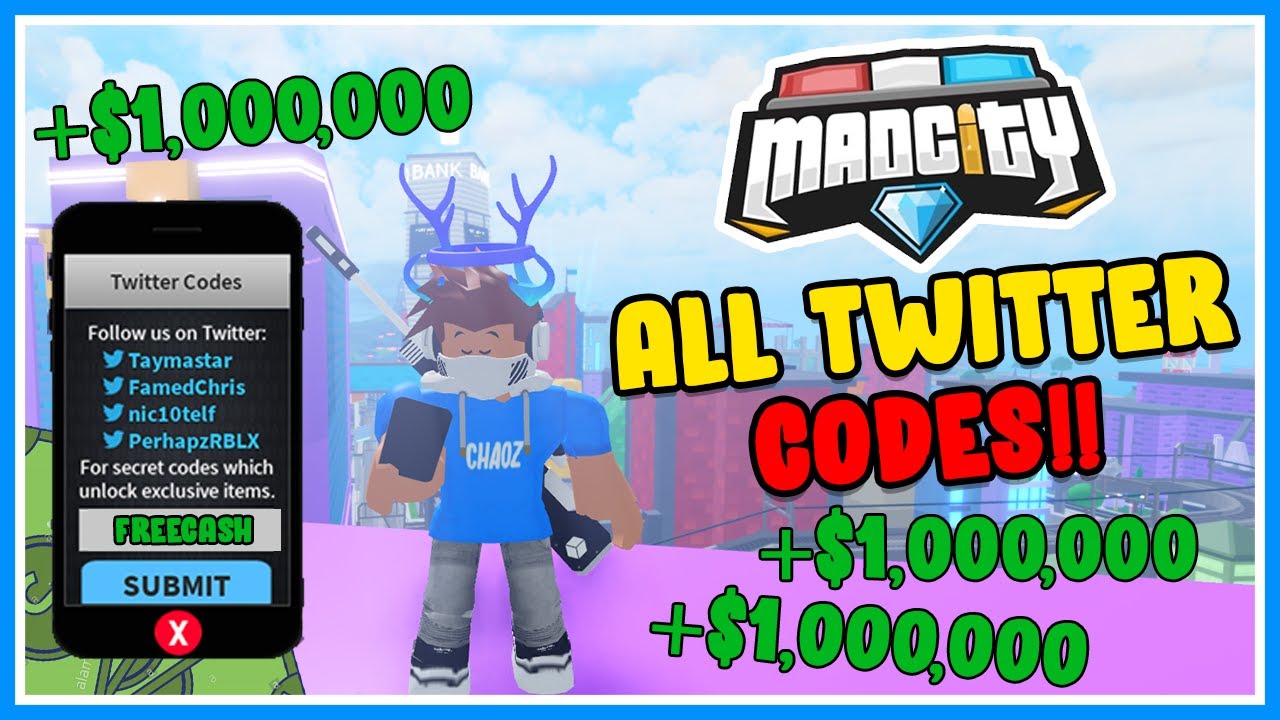 ⭐ALL MAD CITY TWITTER CODES!!⭐[ROBLOX]