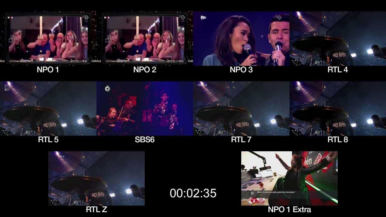 Multiviewer: Nationaal aftelmoment en Nationale vuurwerk 2021-2022